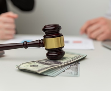 Money on a table during a divorce